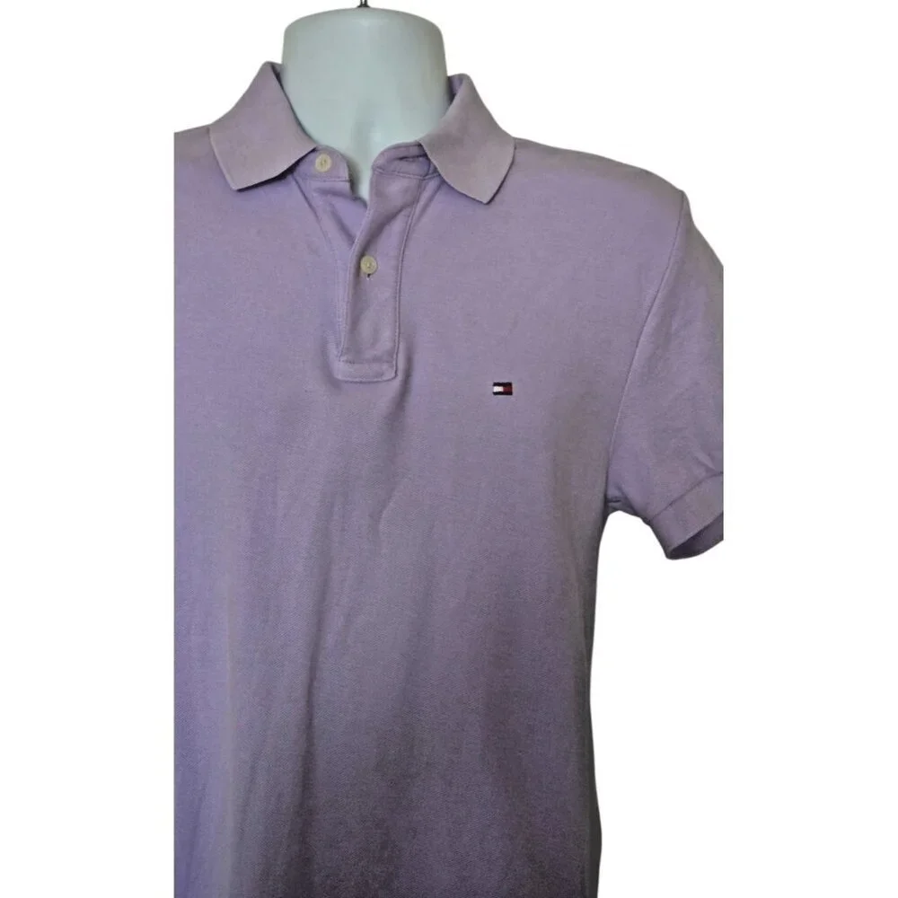 Tommy Hilfiger Polo Shirt Men's Custom Fit light purple Knit Casual size M - Picture 3 of 7